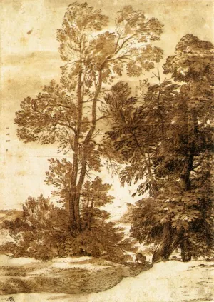 Trees by Claude Lorrain - Oil Painting Reproduction