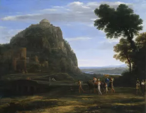View of Delphi with a Procession by Claude Lorrain Oil Painting