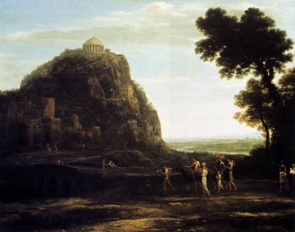 View of Delphi by Claude Lorrain - Hand-Painted Oil Painting Reproduction