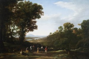 Villagers Dancing by Claude Lorrain Oil Painting
