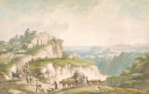 View of Catanzaro by Claude-Louis Chatelet Oil Painting