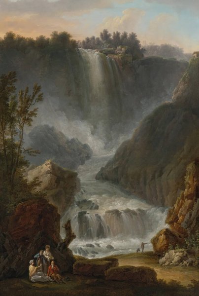 Main Product Photo of View Of The Cascade Del Marmore Near Terni Painting by Claude-Louis Chatelet