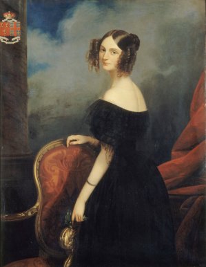 Portrait de la duchesse de Valencay, comtesse de Talleyrand-Perigord by Claude Marie Dubufe Oil Painting