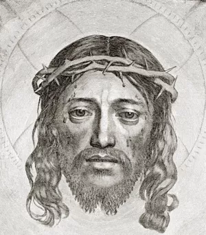 Face of Christ painting by Claude Mellan