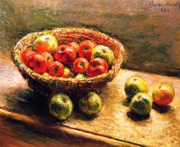 Main Product Photo of A Basket of Apples Painting by Claude Monet