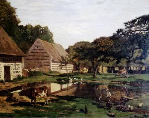 A Farmyard In Normandy Oil painting by Claude Monet