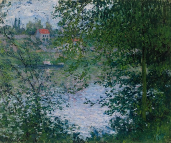 a Travers Les Arbres, ile De La Grande Jatte  by Claude Monet - Hand-Painted Oil Painting Reproduction