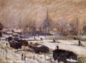 Amsterdam in the Snow by Claude Monet Oil Painting