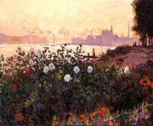 Argenteuil, Flowers by the Riverbank painting by Claude Monet