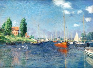 Argenteuil Red Boats Oil painting by Claude Monet