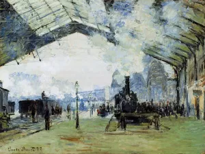 Arrival of the Normandy Train, Gare Saint-Lazare painting by Claude Monet
