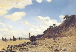 Beach at Honlfeux by Claude Monet - Oil Painting Reproduction