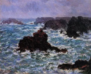 Belle-Ile, Rain Effect by Claude Monet - Oil Painting Reproduction