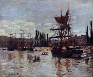 Boats at Rouen Oil painting by Claude Monet