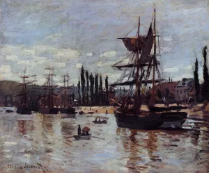 Boats at Rouen painting by Claude Monet