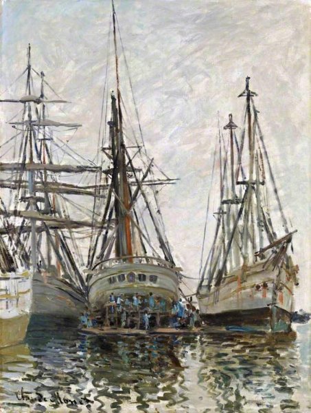 Main Product Photo of Boats in a Harbour Painting by Claude Monet