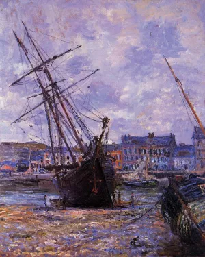 Boats Lying at Low Tide at Facamp by Claude Monet - Oil Painting Reproduction