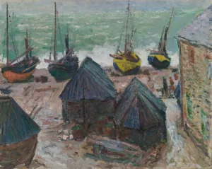 Boats on the Beach at etretat by Claude Monet Oil Painting