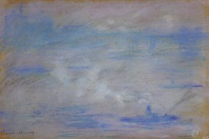 Boats on the Thames, Fog Effect Oil painting by Claude Monet