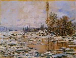 Breakup of Ice, Grey Weather by Claude Monet - Oil Painting Reproduction