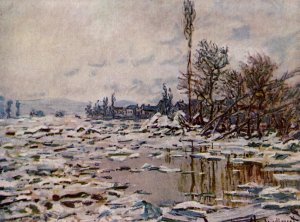 Breakup of the Ice, Lavacourt Oil painting by Claude Monet