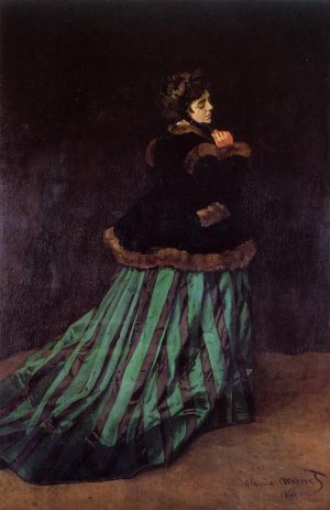 Camille also known as The Woman in a Green Dress Oil painting by Claude Monet