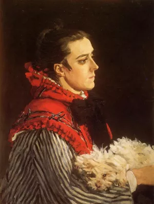 Camille with a Small Dog painting by Claude Monet