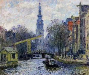Canal in Amsterdam Oil painting by Claude Monet
