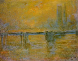 Charing Cross Bridge, Fog painting by Claude Monet