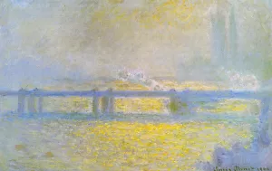 Charing Cross Bridge, Overcast Weather painting by Claude Monet