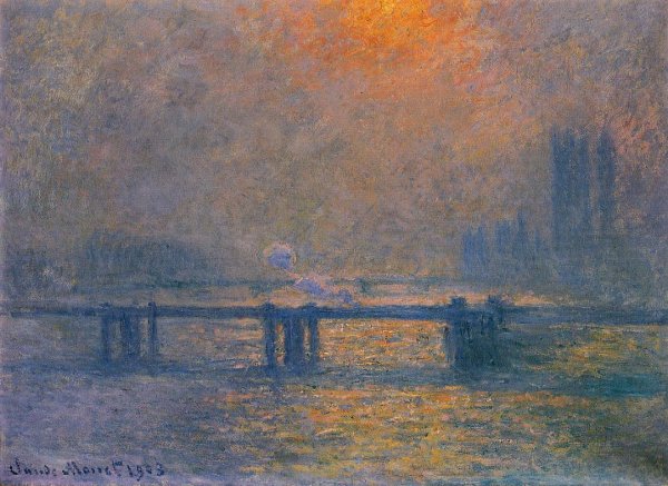 Main Product Photo of Charing Cross Bridge, The Thames Painting by Claude Monet