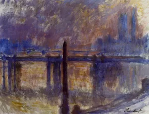 Cleopatra's Needle and Charing Cross Bridge by Claude Monet Oil Painting