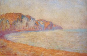 Cliff at Pourville in the Morning Oil painting by Claude Monet
