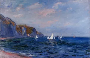 Cliffs and Sailboats at Pourville by Claude Monet - Oil Painting Reproduction