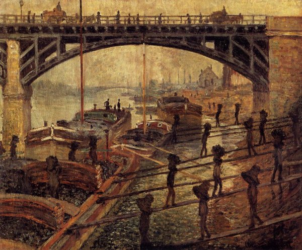 Coal Dockers by Claude Monet - Hand-Painted Oil Painting Reproduction