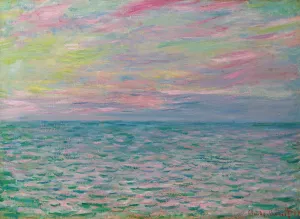 Coucher De Soleil a Pourville, Pleine Mer by Claude Monet Oil Painting