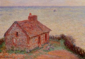 Customs House, Rose Effect Oil painting by Claude Monet
