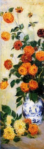 Dahlias by Claude Monet - Oil Painting Reproduction