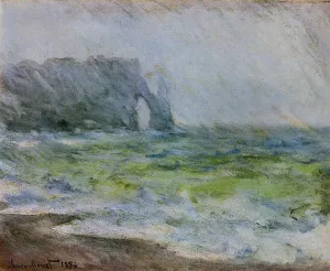 Etretat in the Rain painting by Claude Monet