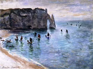 Etretat, La Porte d'Aval - Fishing Boats Leaving the Harbour by Claude Monet Oil Painting