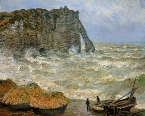 Etretat, Rough Sea by Claude Monet Oil Painting