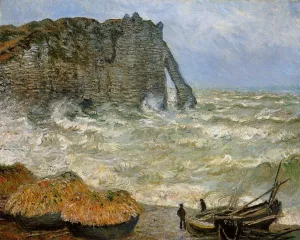 Etretat, Rough Sea painting by Claude Monet