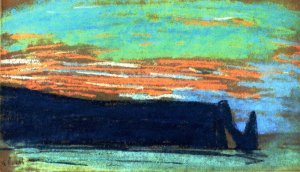 Etretat, The Arch, and the Aval Cliff Oil painting by Claude Monet