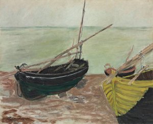 Etude de bateaux sur la plage d'etretat by Claude Monet Oil Painting