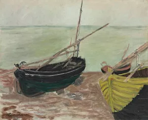 Etude de bateaux sur la plage d'etretat by Claude Monet Oil Painting