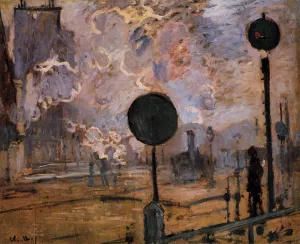 Exterior of Saint-Lazare Station also known as The Signal by Claude Monet - Oil Painting Reproduction