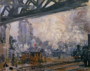 Exterior View of the Saint-Lazare Station by Claude Monet - Oil Painting Reproduction