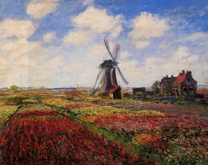 Field of Tulips in Holland by Claude Monet - Oil Painting Reproduction