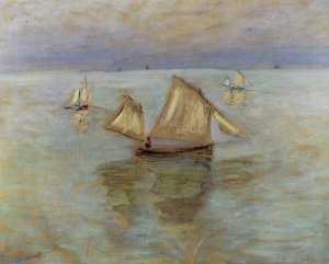 Fishing Boats at Pourville by Claude Monet Oil Painting