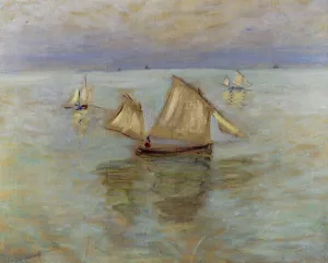 Fishing Boats at Pourville by Claude Monet Oil Painting